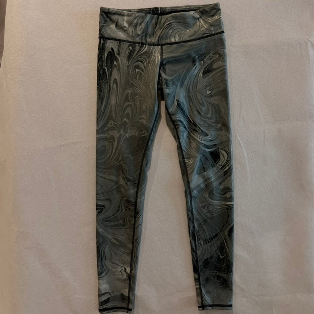 Alo Yoga Women Sz S Airbrush Full Length Legging Marble Gray